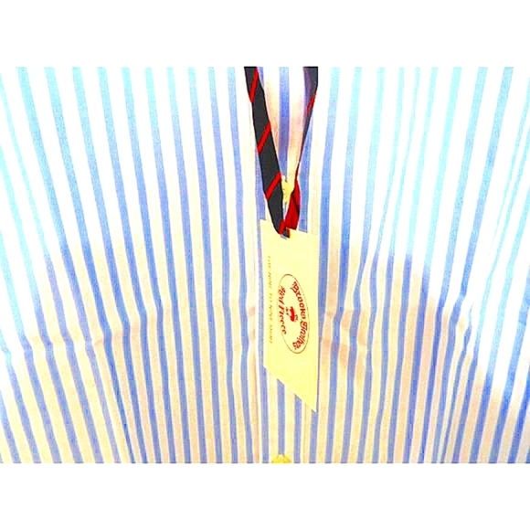Brooks Bros Men Nine to Nine Wide Shirt Extra Large XL NEW Blue White Striped - Picture 3 of 5